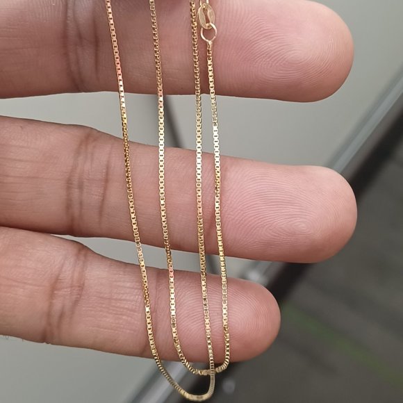 Stamped Jewelry Kt Real Gold Box Chain 16 Inches Poshmark